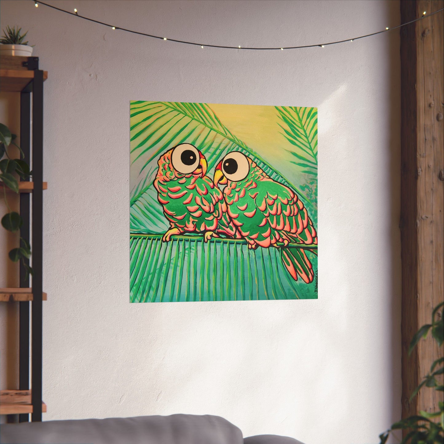 Chatty Cyclops Parrots Giclée Art Poster