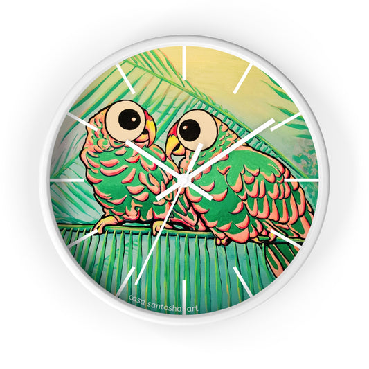 Chatty Cyclops Parrots Pop Art Wall Clock