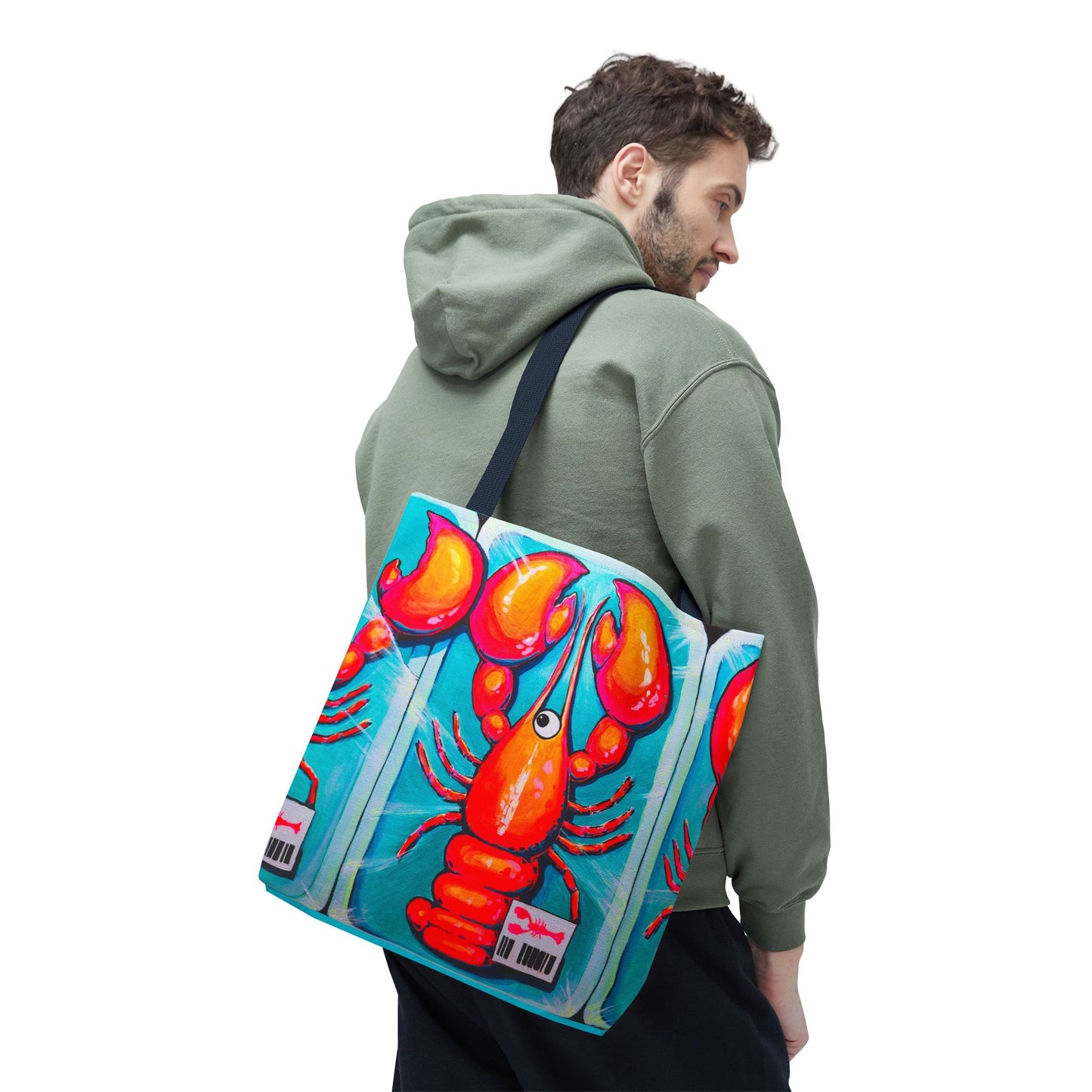 Premium Neon Lobster Tote Bag, Original Artist Design, Reusable Shopping Tote,  Eco-Friendly