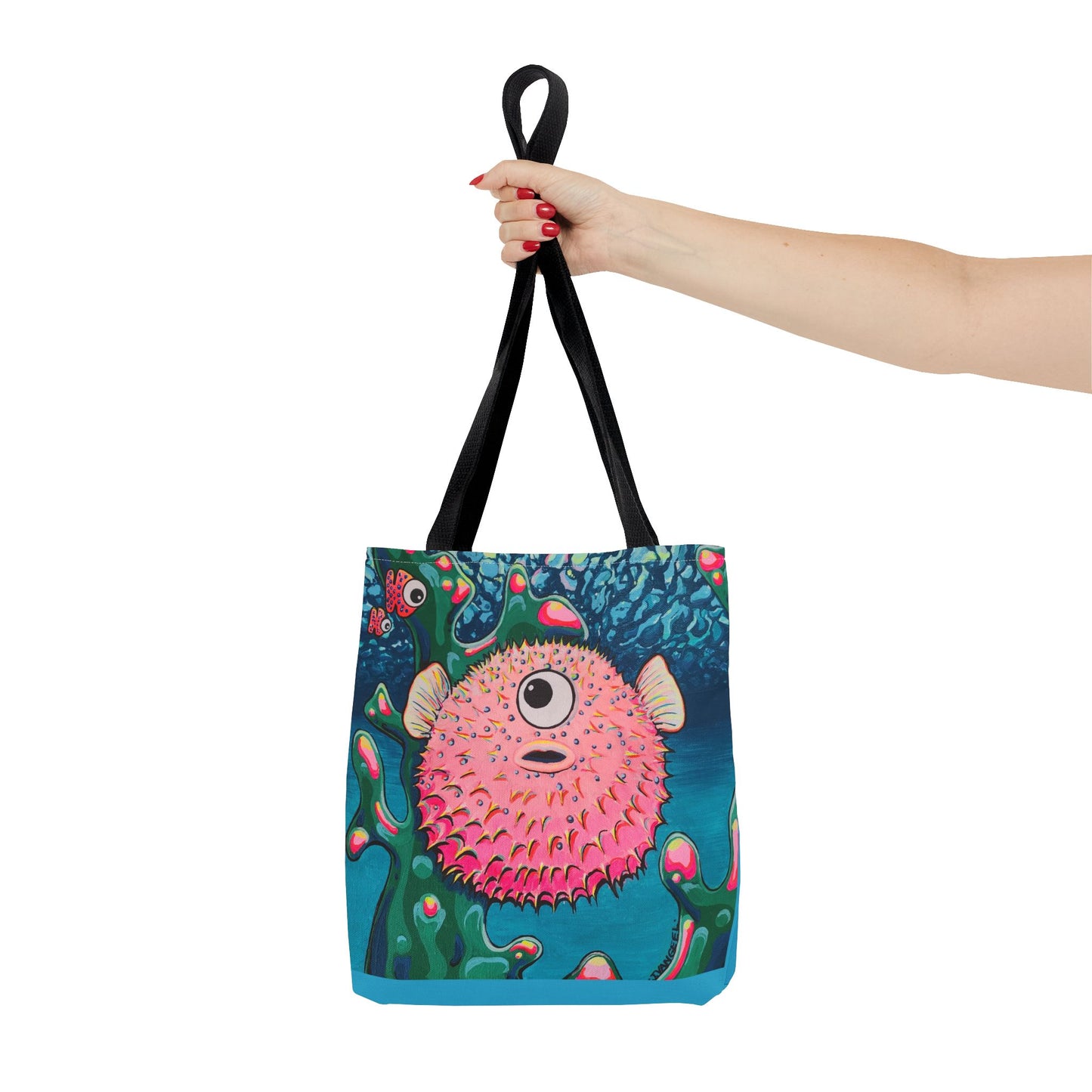Premium Cyclops Pufferfish Tote Bag, Original Artist Design, Reusable Shopping Tote, Eco-Friendly
