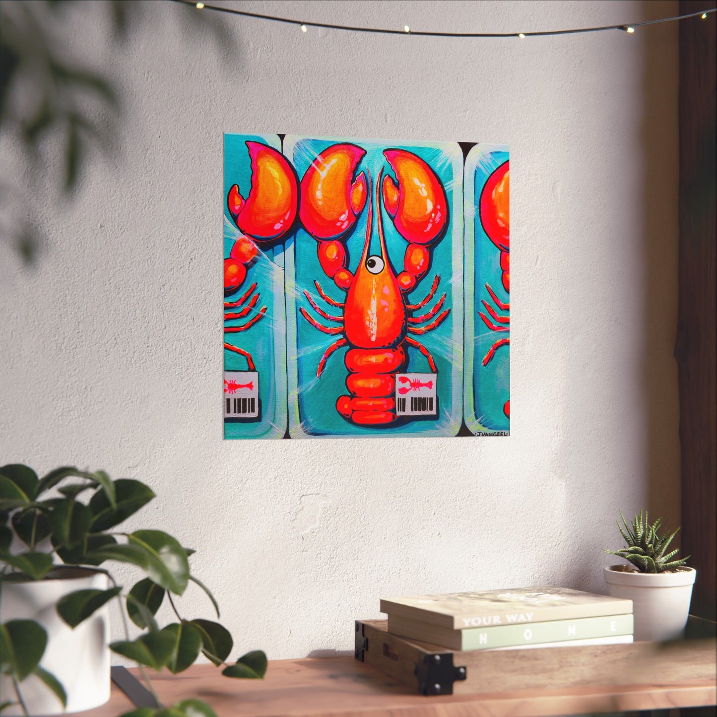 Neon Lobster Giclée Art Poster