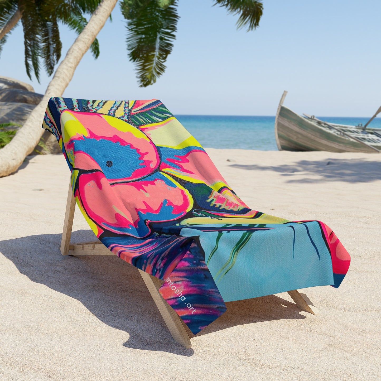 Neon Coconuts Beach Towel for Summer Fun and Vacation Essentials