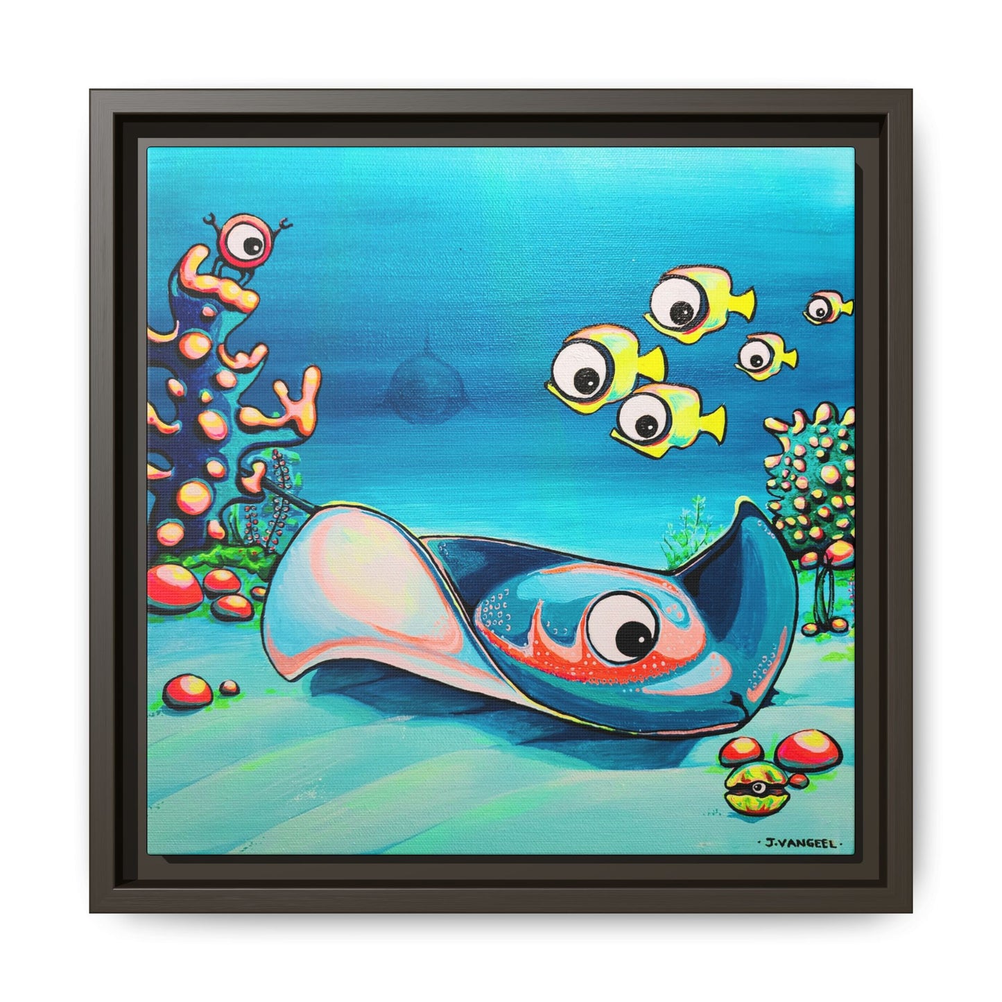 Framed Cyclops Stingray Canvas Print