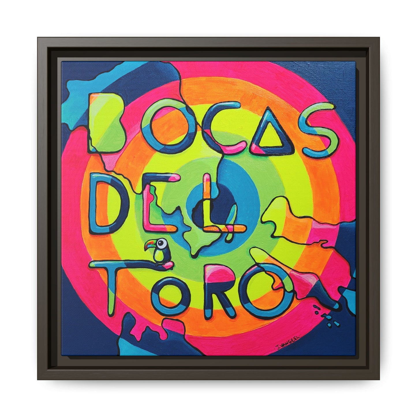 Framed Bocas Del Toro Islands Canvas Print