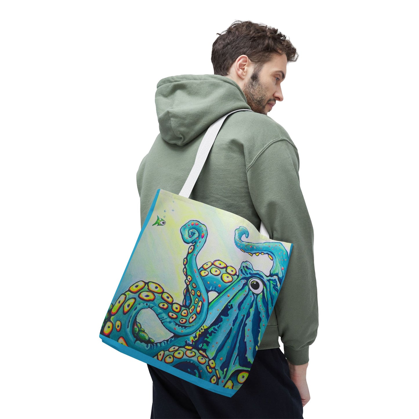 Premium Cyclops Octopus Tote Bag, Original Artist Design, Reusable Shopping Tote,  Eco-Friendly
