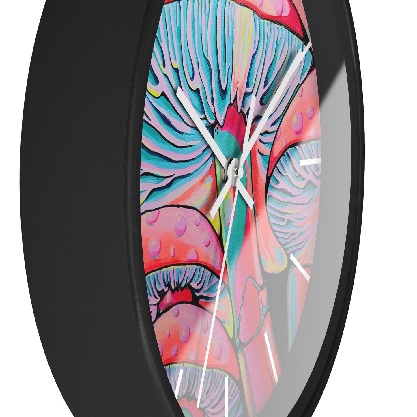 Trippy Mushrooms Pop Art Wall Clock