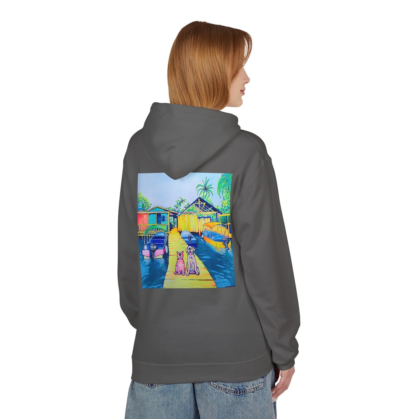 Unisex Cyclops Cat and Dog in Bocas Soft Hoodie