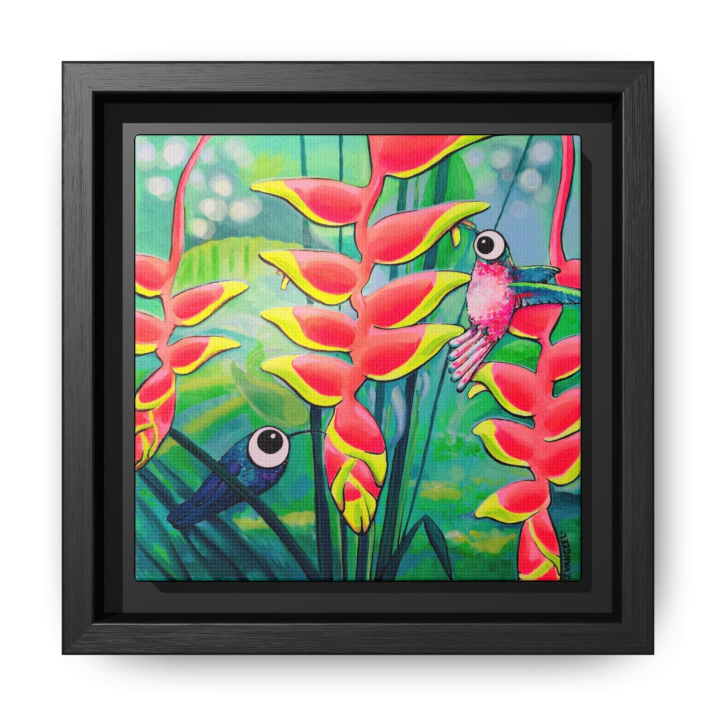 Framed Cyclops Hummingbirds Canvas Print