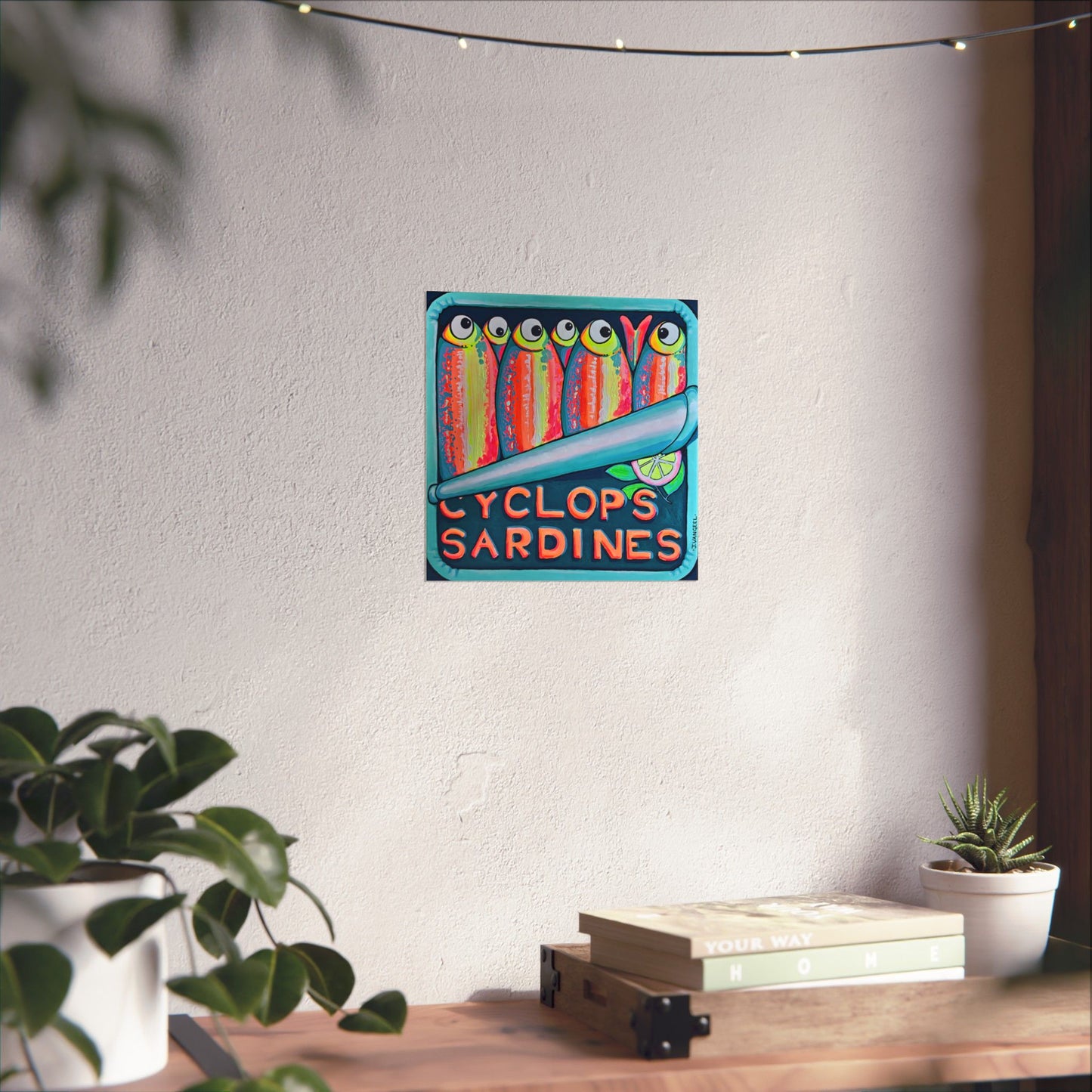 Neon Sardines Giclée Art Poster