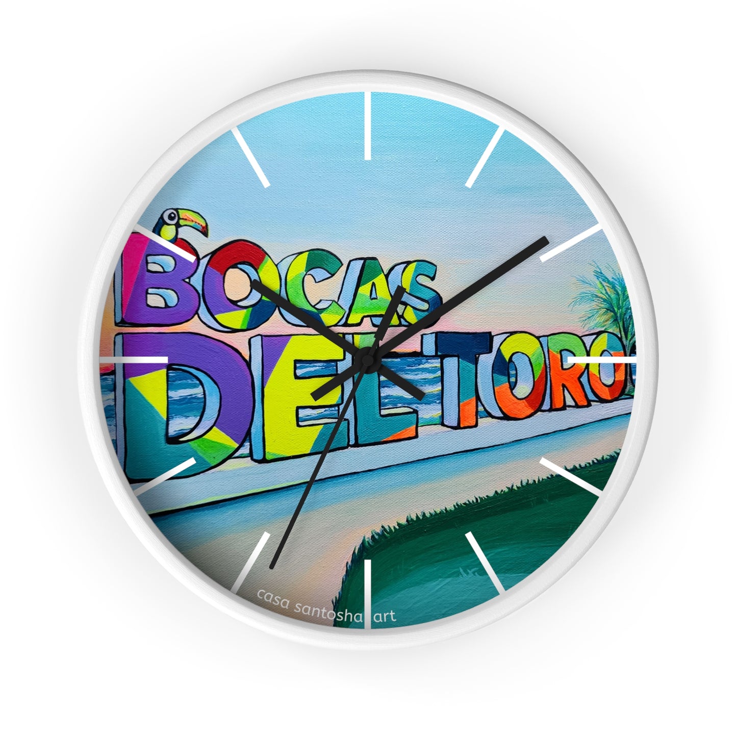 Bocas Del Toro Sign Pop Art Wall Clock