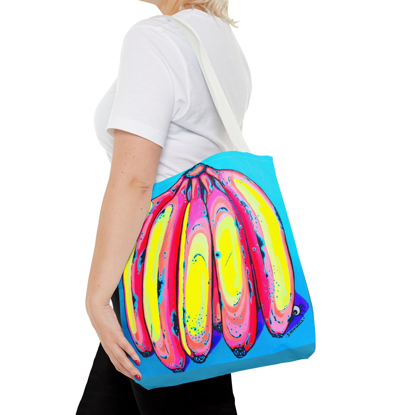 Premium Neon Fat Bananas Tote Bag, Original Artist Design, Reusable Shopping Tote, Eco-Friendly