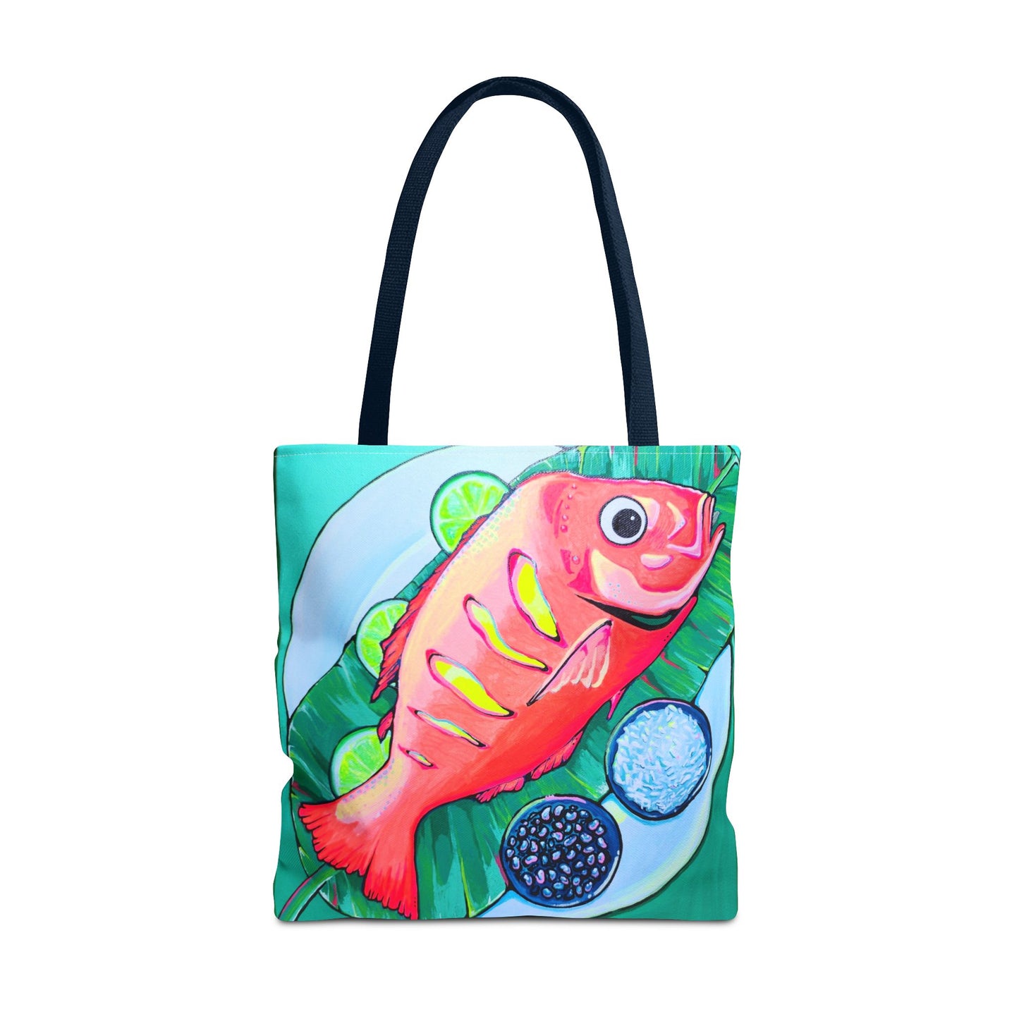 Premium Neon Fried Fish Tote Bag, Original Artist Design, Reusable Shopping Tote, Eco-Friendly