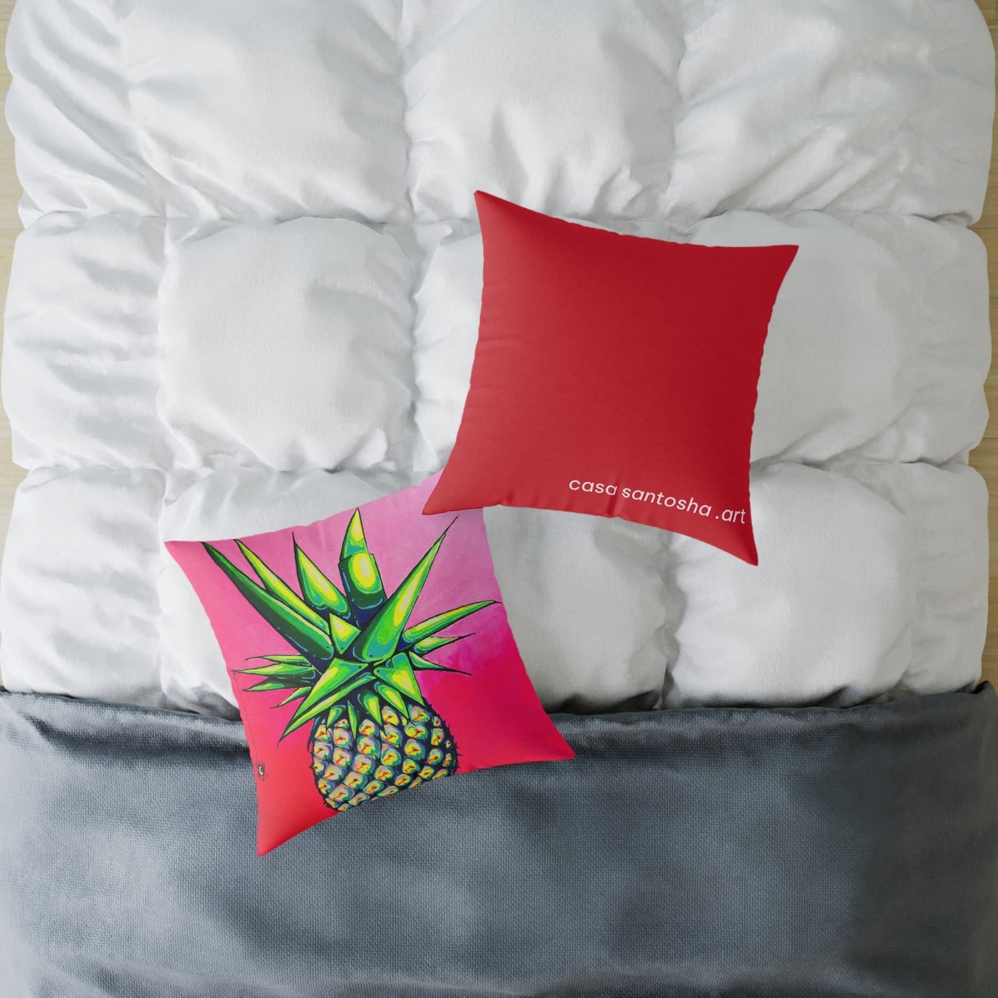 Neon Pineapple Art Canvas Decorative Pillow