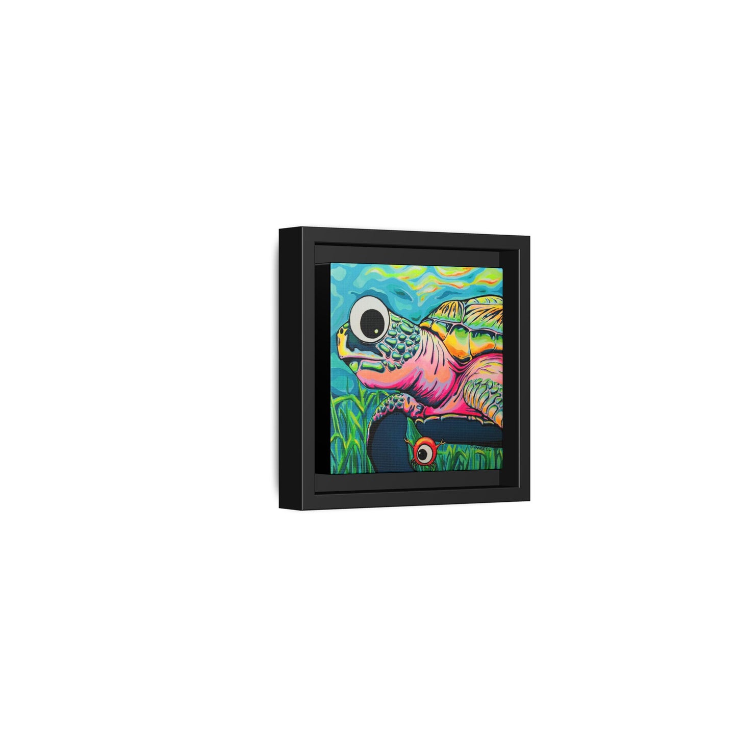 Framed Cyclops Turtle Canvas Print
