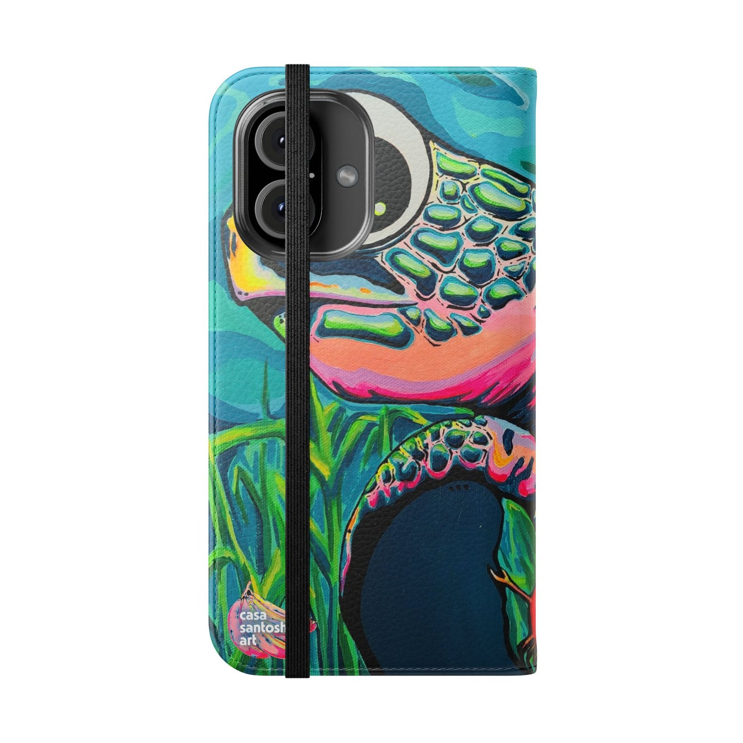 Cyclops Turtle Flip Phone Case – Wallet Cover with Card Slots