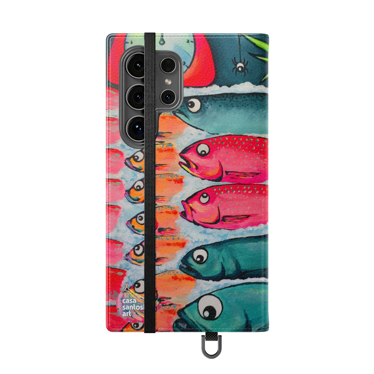Neon Cabo Fish Market Flip Phone Case – Wallet Cover with Card Slots