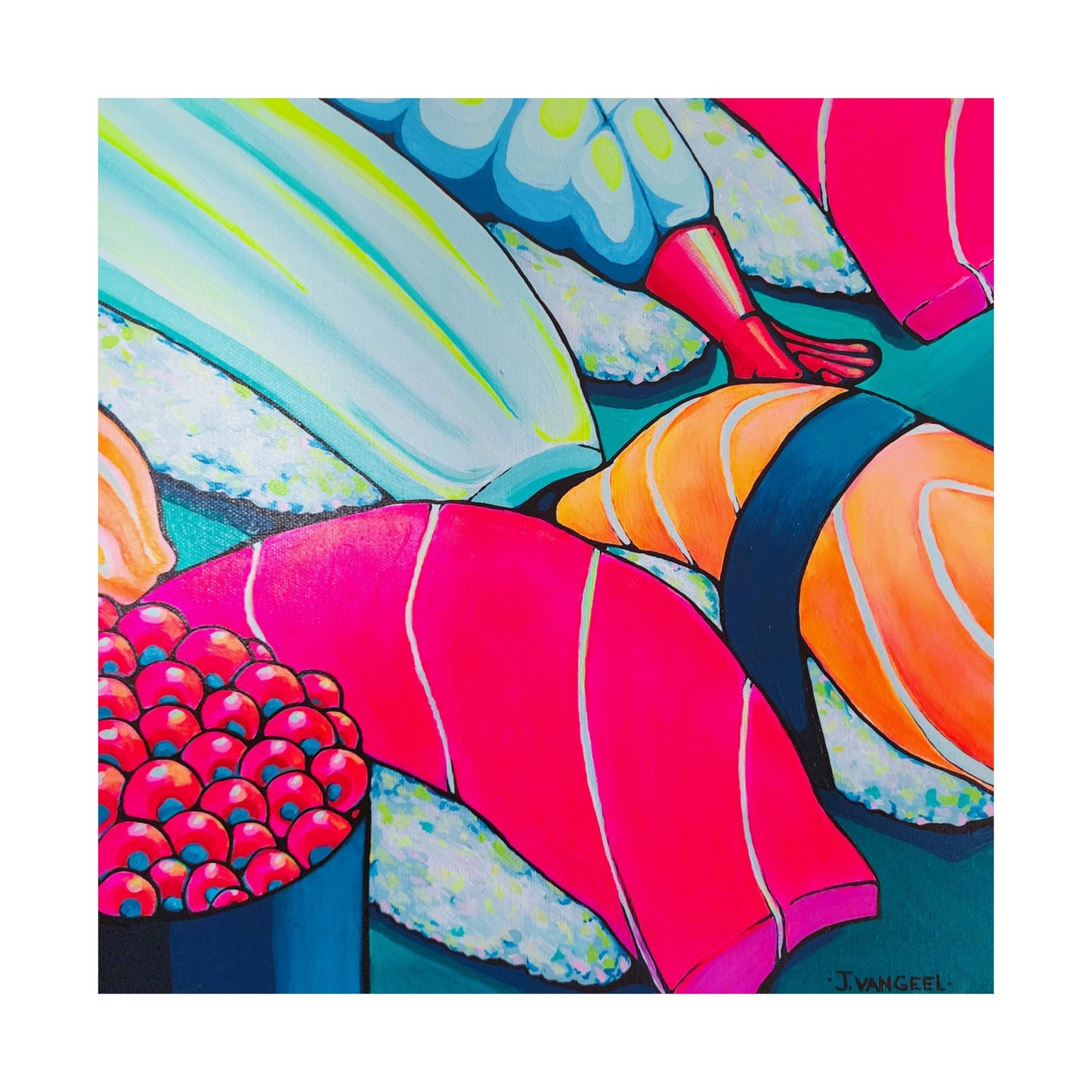 Neon Sushi Giclée Art Poster