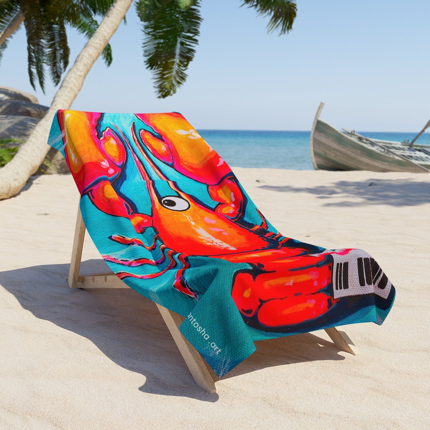 Fresh Neon Lobster Beach Towel for Summer Fun and Vacation Essentials