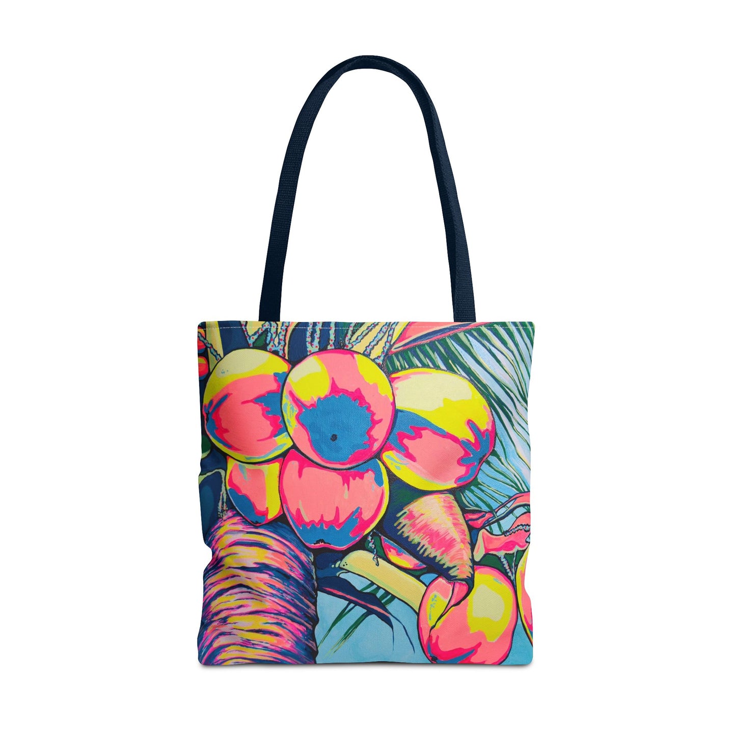 Premium Neon Coconuts Tote Bag, Original Artist Design, Reusable Shopping Tote, Eco-Friendly