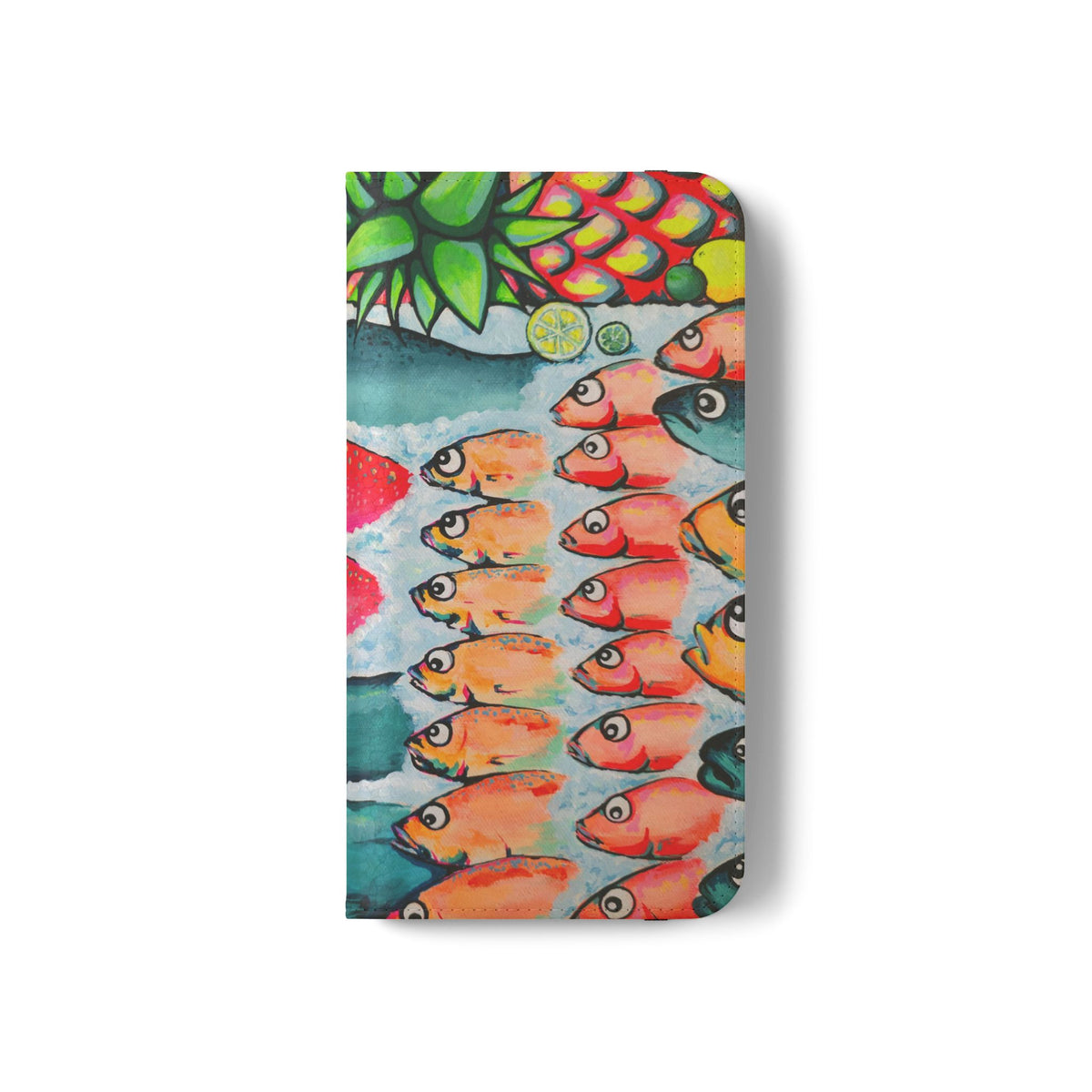 Neon Cabo Fish Market Flip Phone Case – Wallet Cover with Card Slots