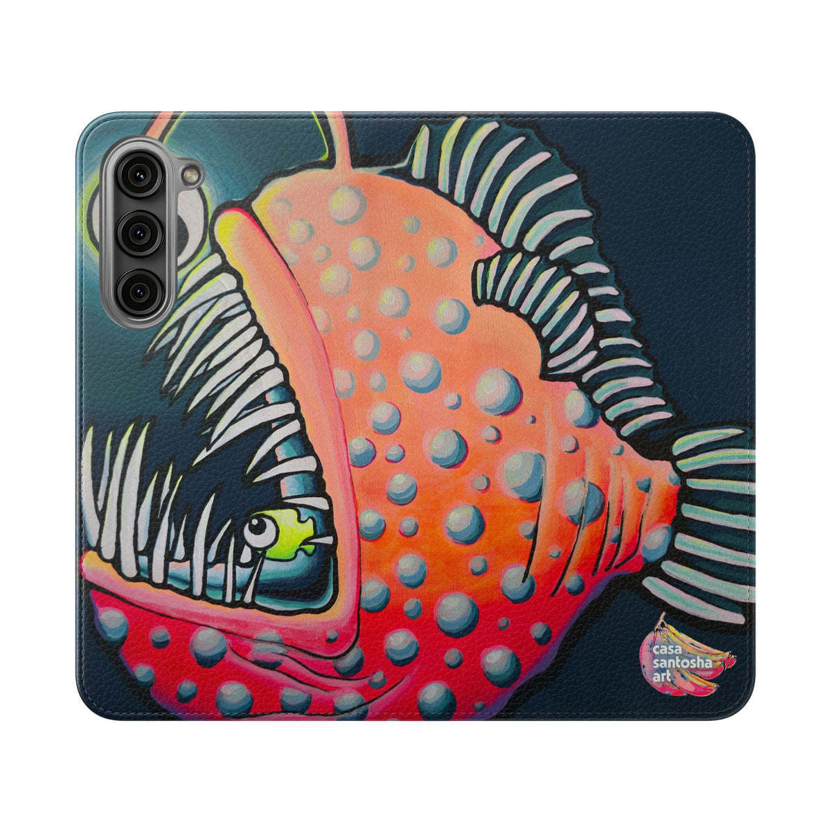 Cyclops Anglerfish Flip Phone Case – Wallet Cover with Card Slots