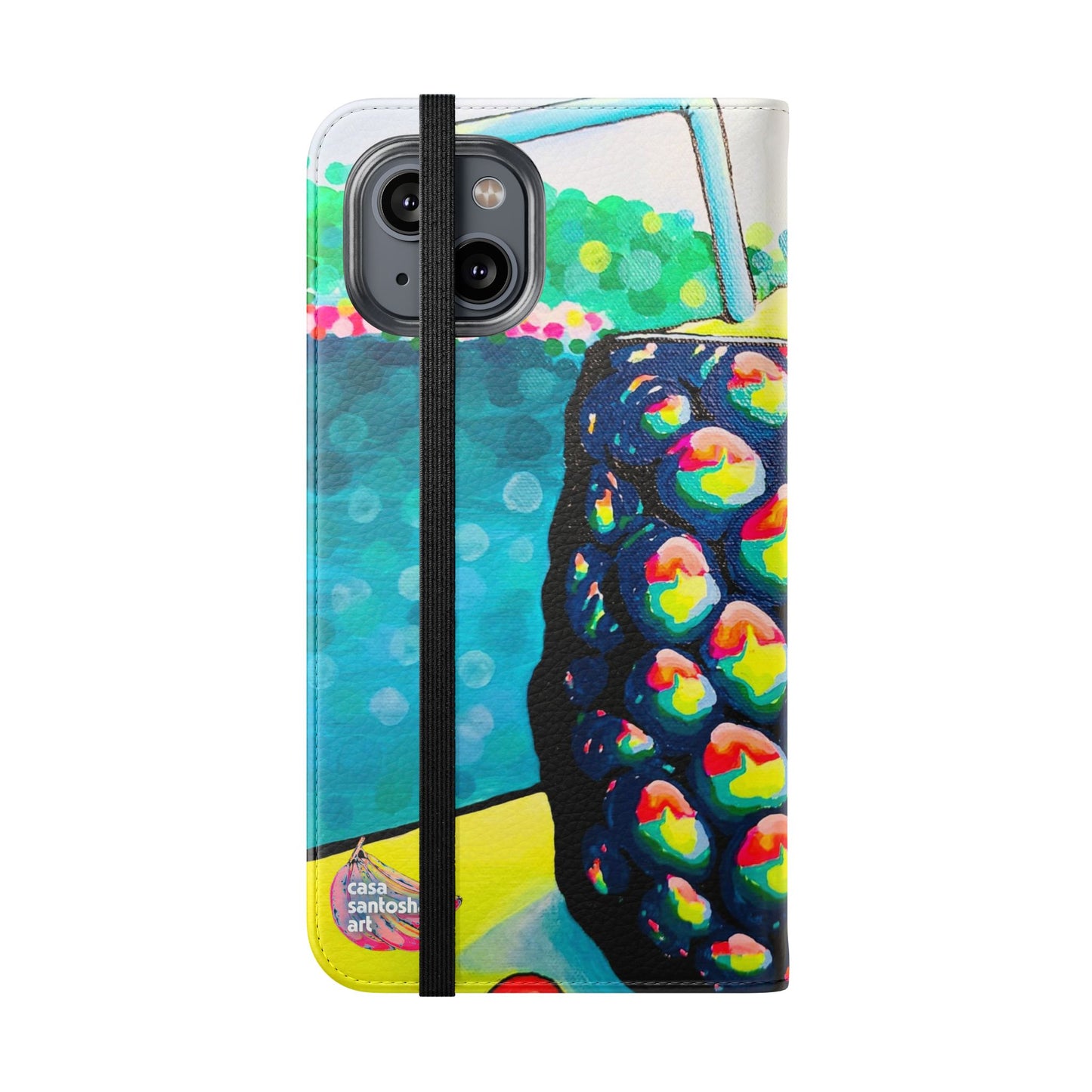 Neon Piña Colada Flip Phone Case – Wallet Cover with Card Slots