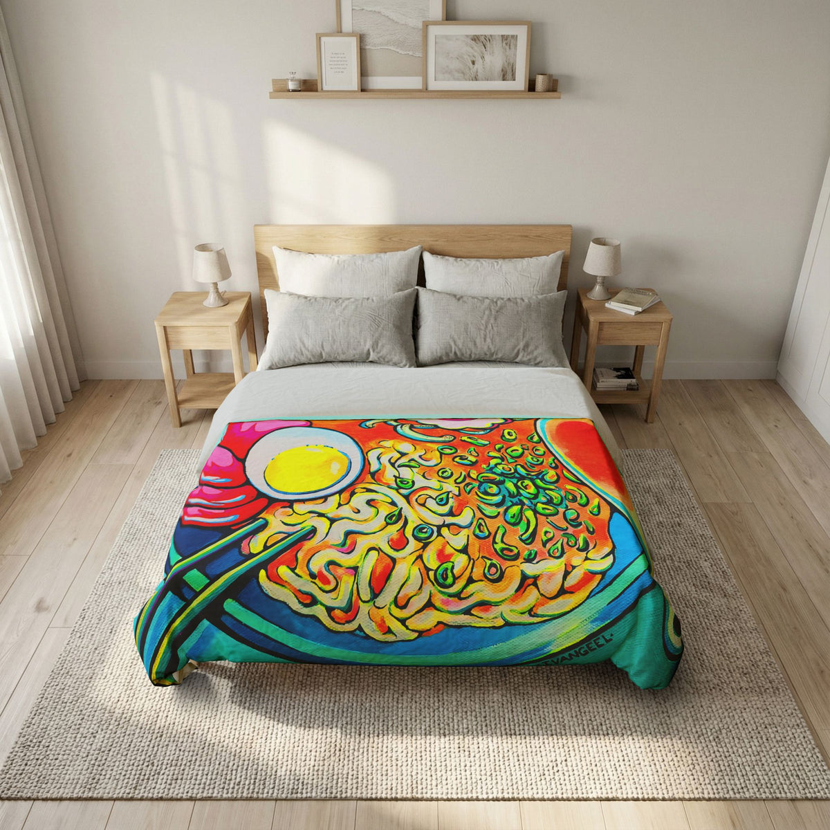 Neon Ramen Duvet Cover