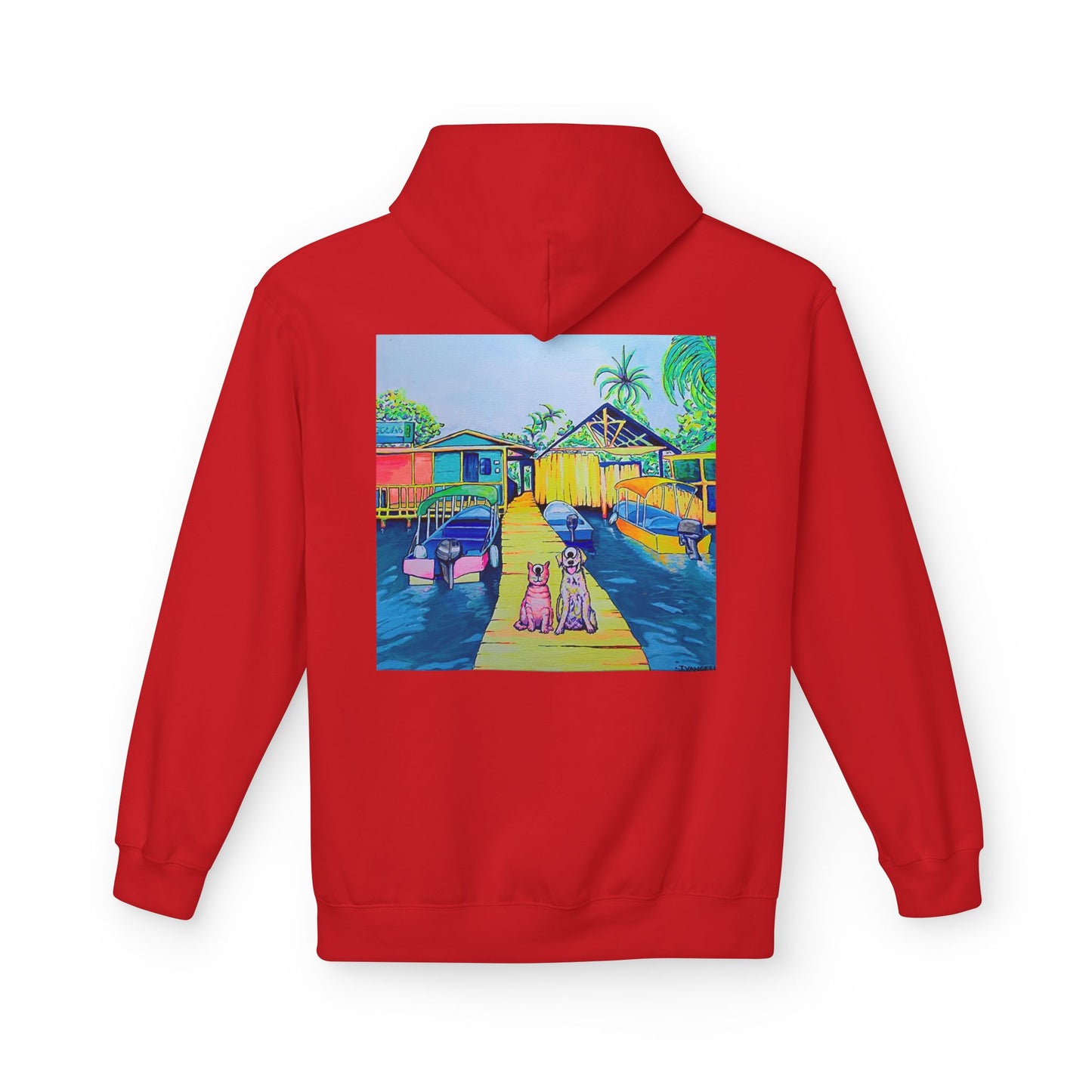 Unisex Cyclops Cat and Dog in Bocas Soft Hoodie