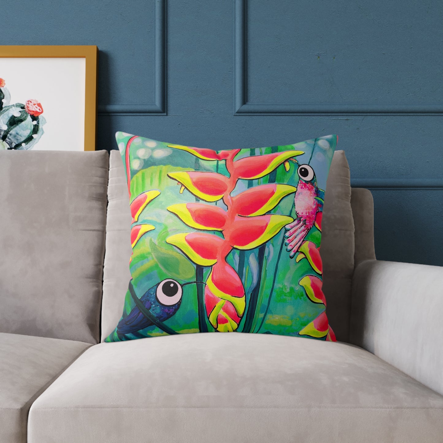 Cyclops Hummingbirds Art Canvas Decorative Pillow