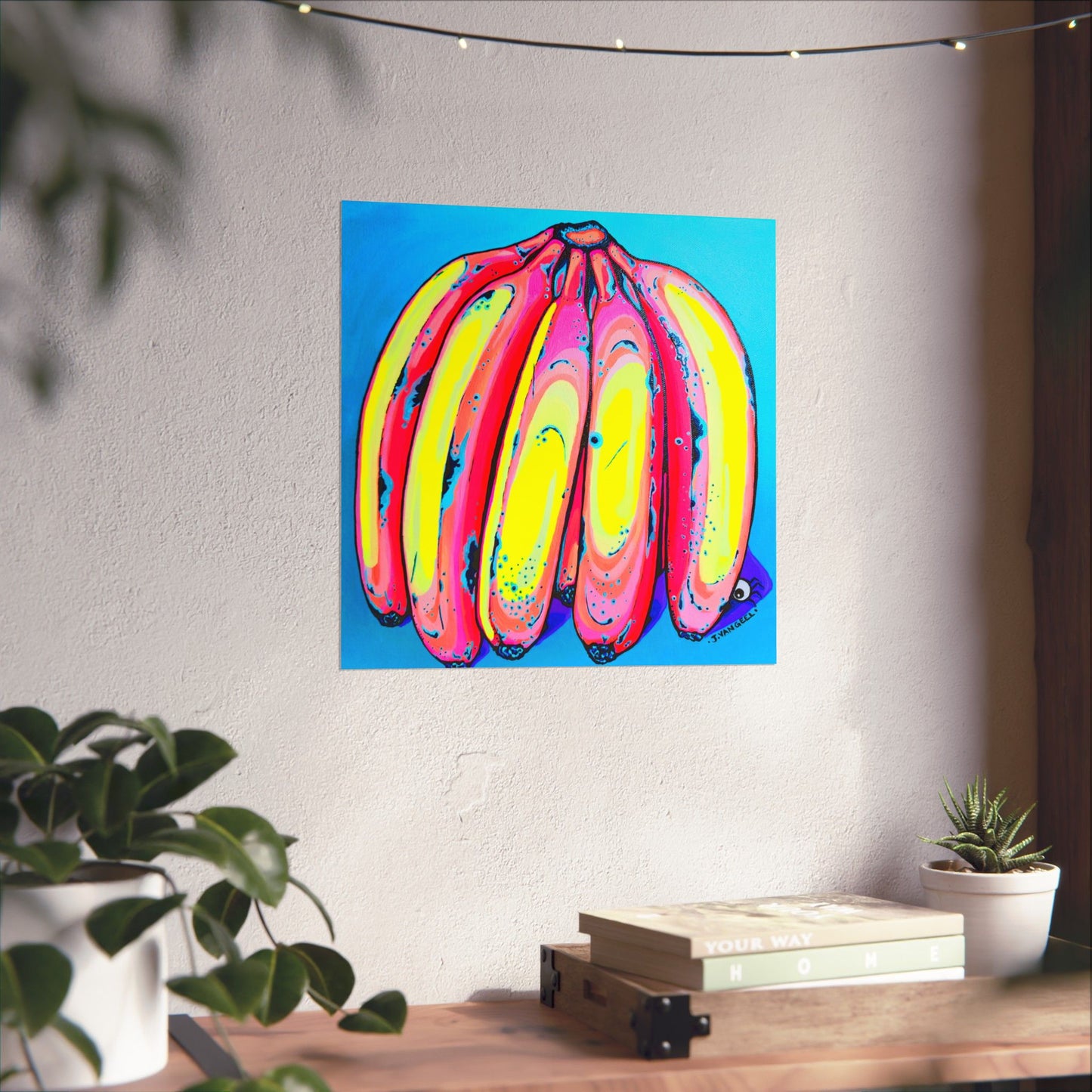 Neon Fat Bananas Giclée Art Poster