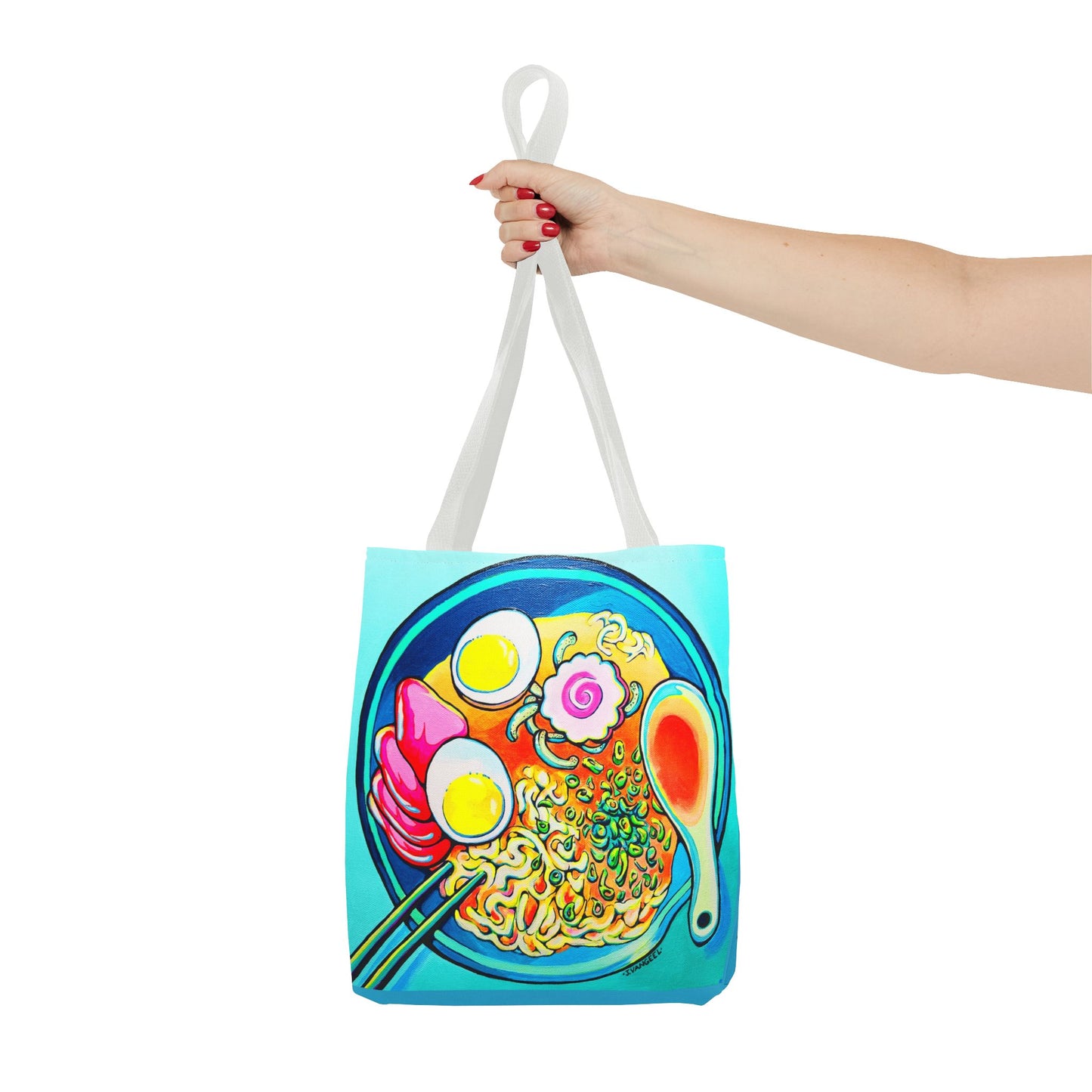 Premium Neon Ramen Tote Bag, Original Artist Design, Reusable Shopping Tote, Eco-Friendly