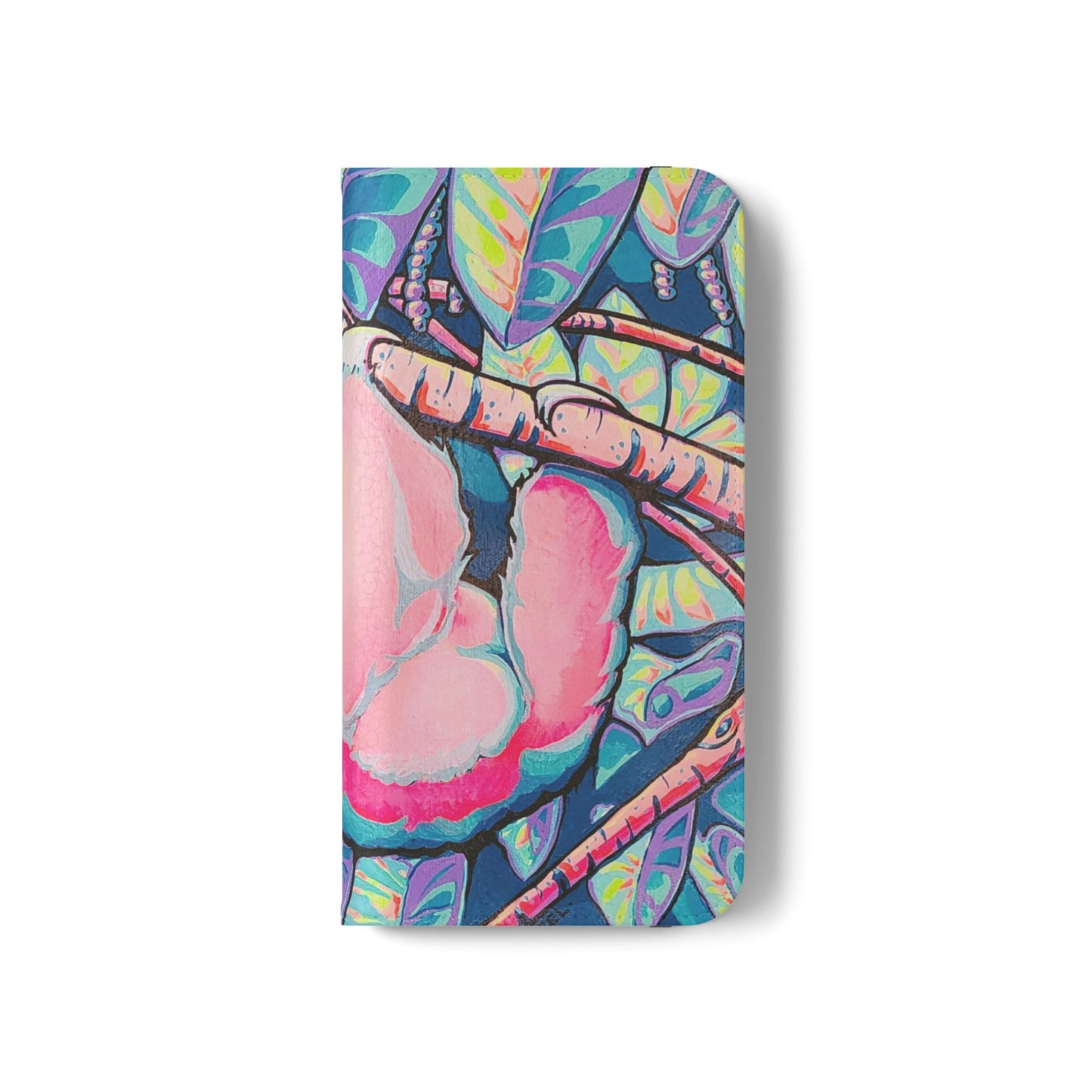Cyclops Sloth Flip Phone Case – Wallet Cover with Card Slots
