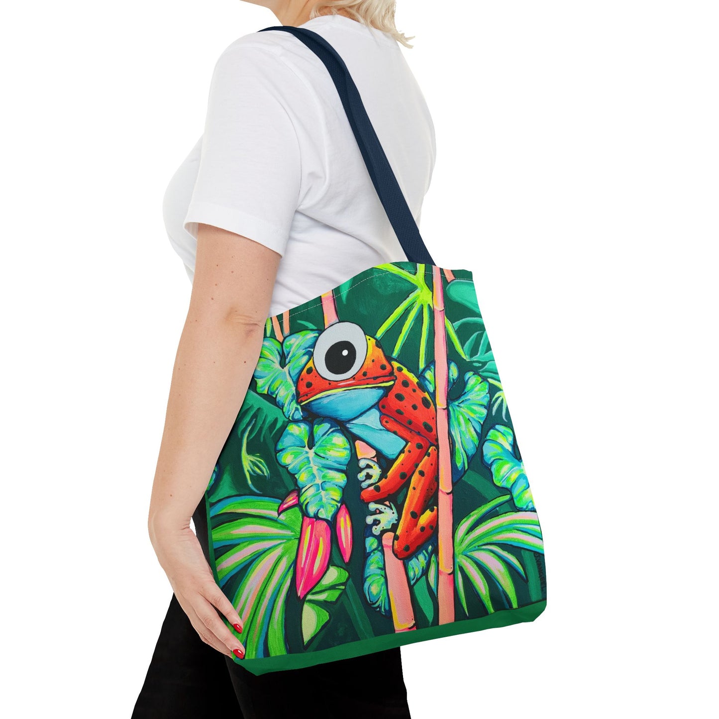Premium Cyclops Red Frog Tote Bag, Original Artist Design, Reusable Shopping Tote, Eco-Friendly