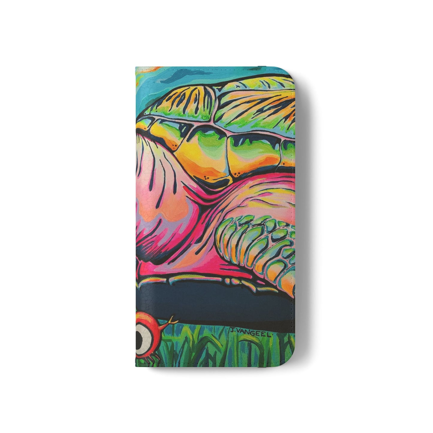 Cyclops Turtle Flip Phone Case – Wallet Cover with Card Slots