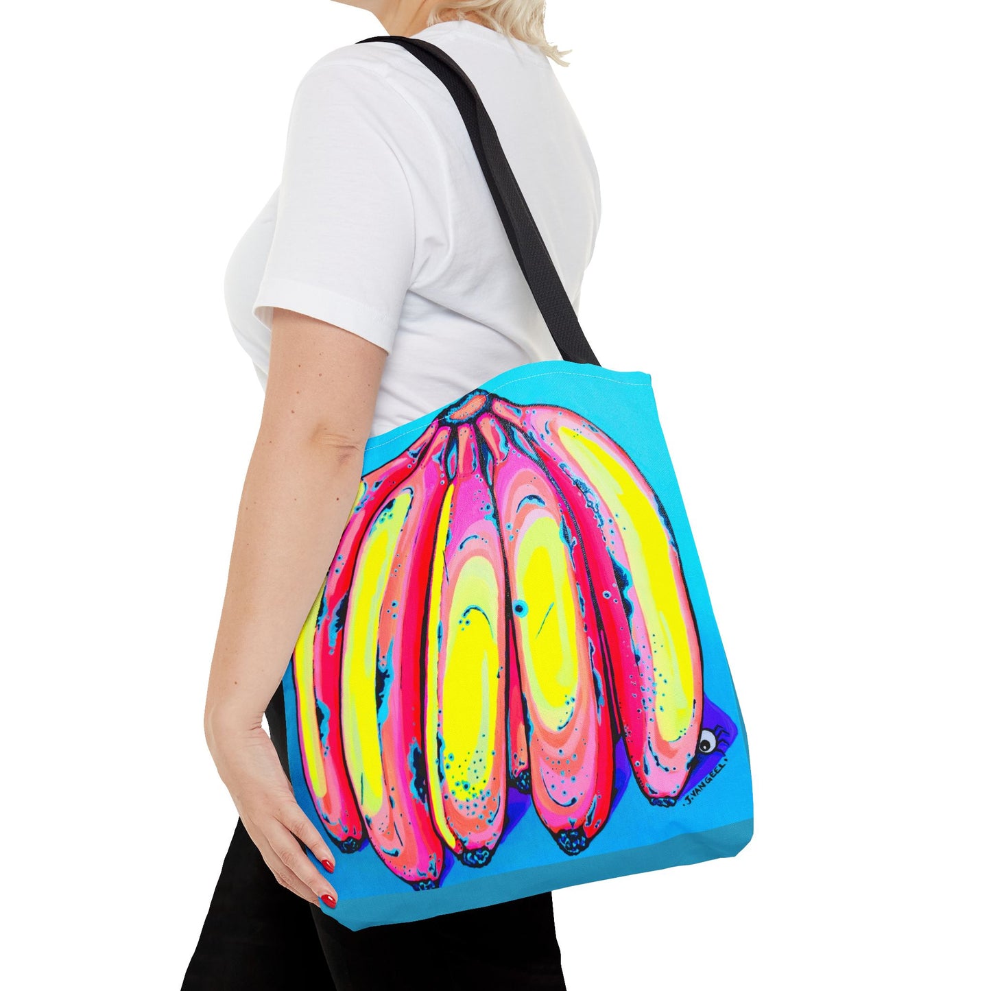 Premium Neon Fat Bananas Tote Bag, Original Artist Design, Reusable Shopping Tote, Eco-Friendly