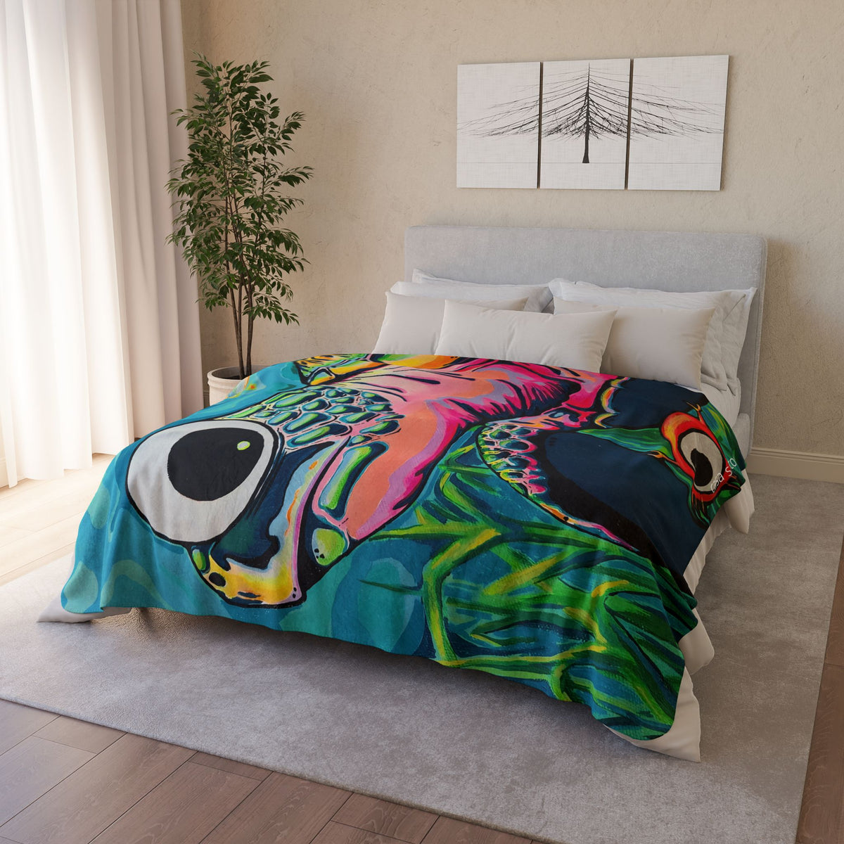 Cyclops Turtle Fleece Sherpa Blanket
