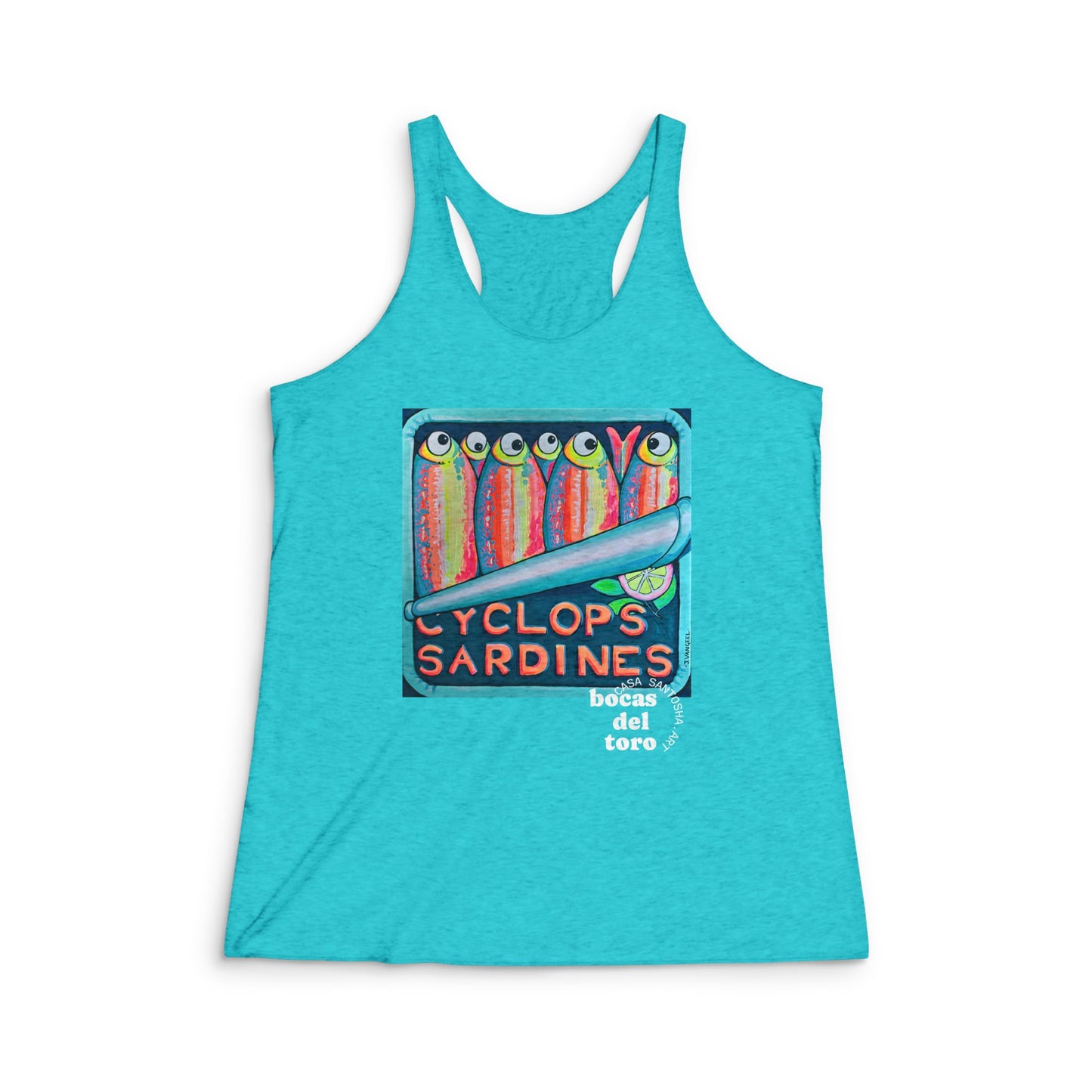 Women's Neon Sardines Graphic Racerback Tank