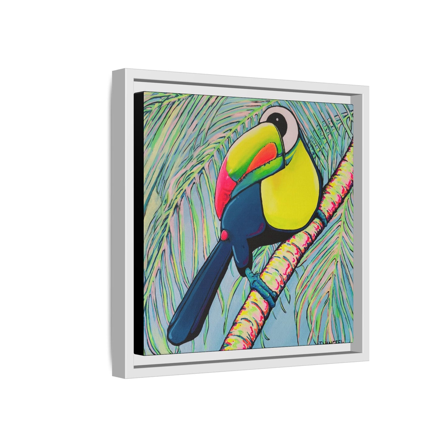 Framed Cyclops Toucan Canvas Print