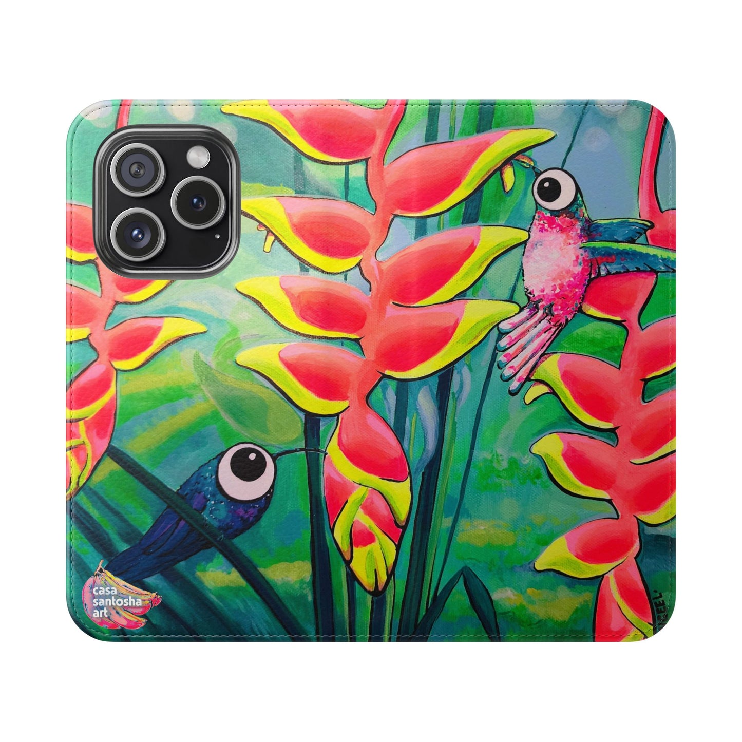 Cyclops Hummingbirds Flip Phone Case – Wallet Cover with Card Slots