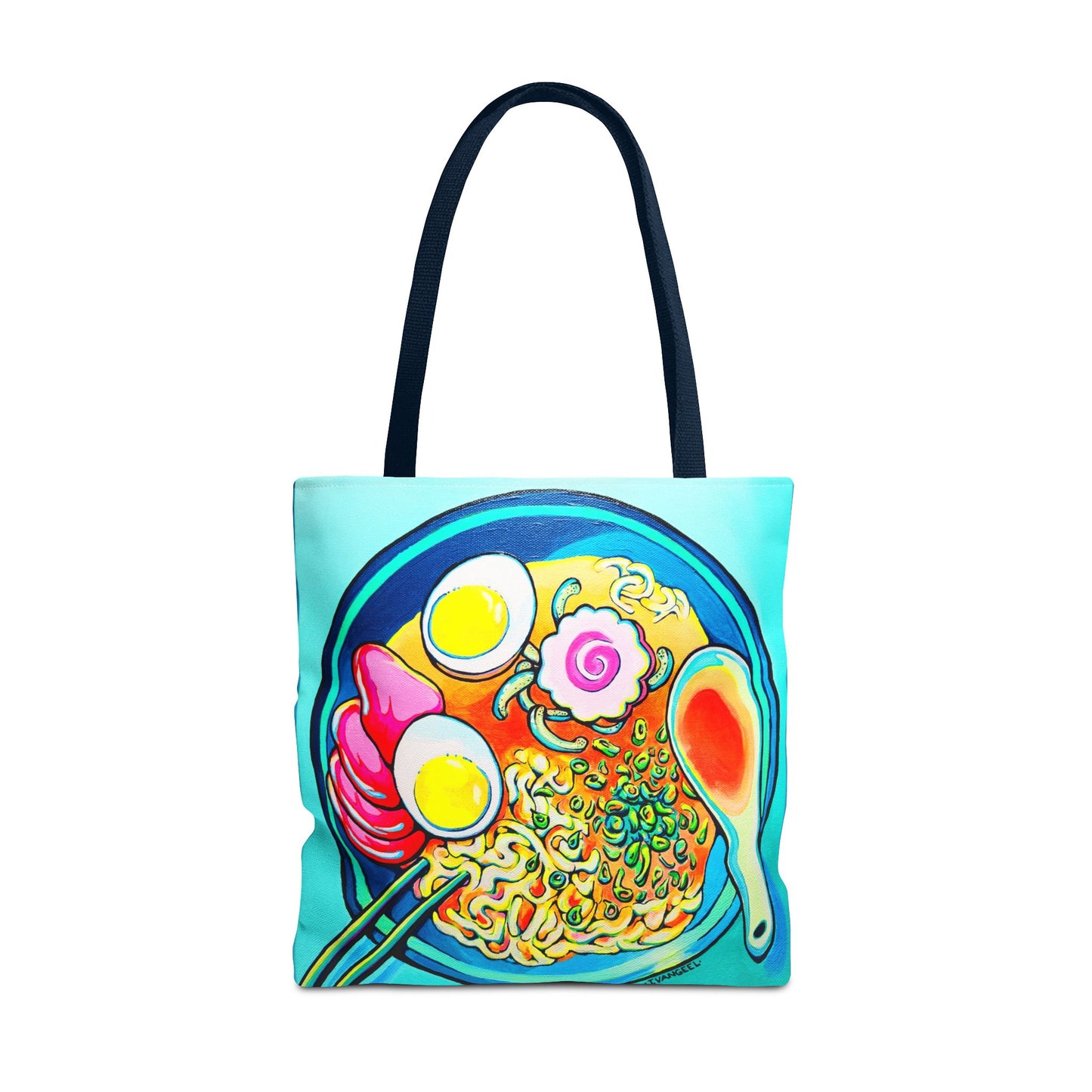 Premium Neon Ramen Tote Bag, Original Artist Design, Reusable Shopping Tote, Eco-Friendly