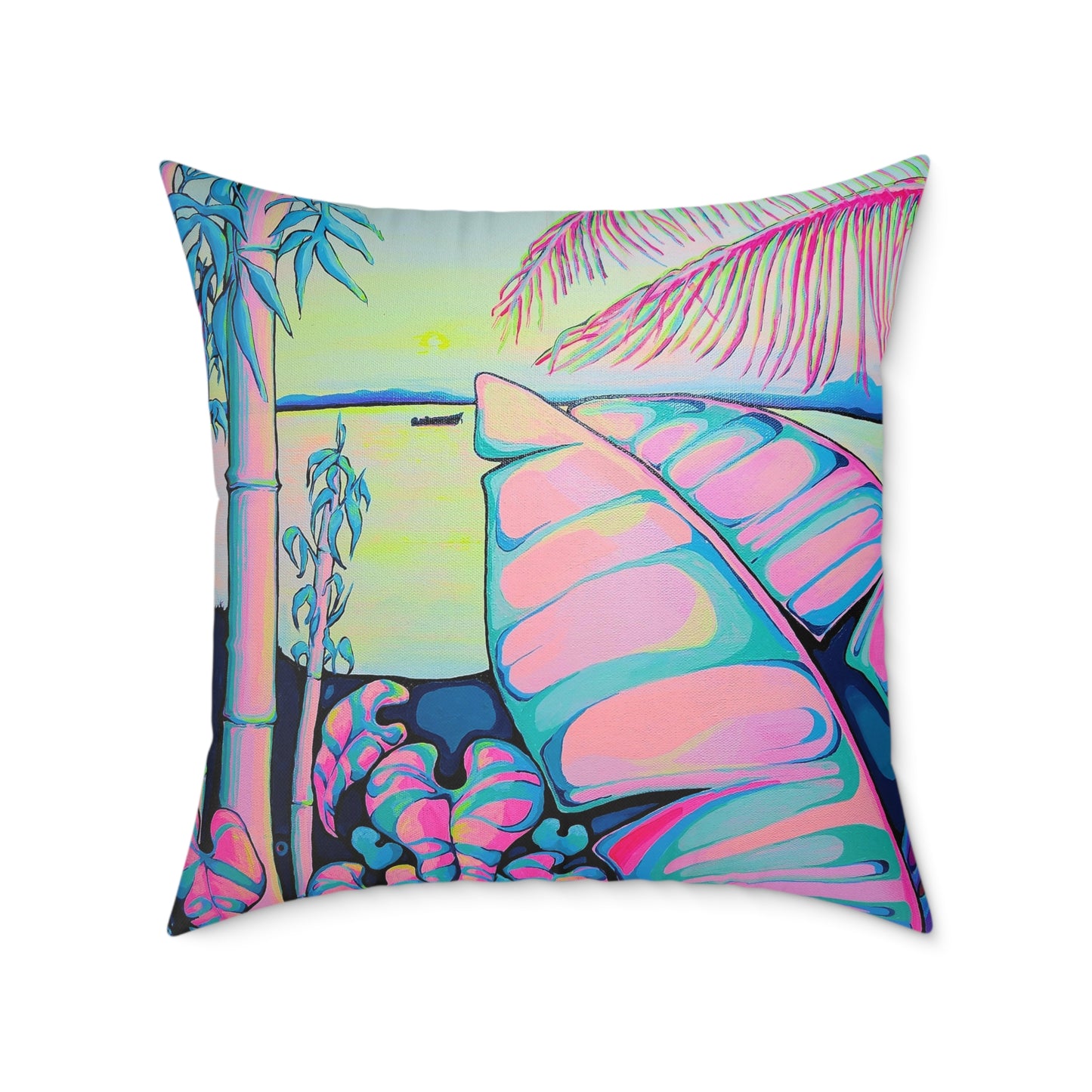 Serenity Bocas Art Canvas Decorative Pillow