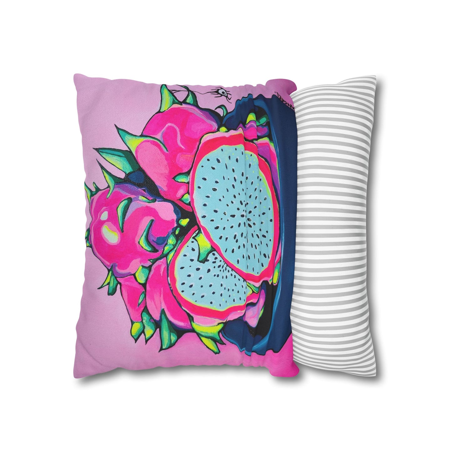 Neon Pink Dragon Fruit Pillowcase for Throw Pillow, Cover Only