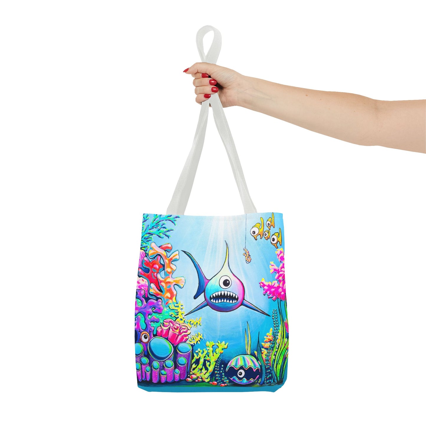 Premium Cyclops Shark Tote Bag, Original Artist Design, Reusable Shopping Tote,  Eco-Friendly