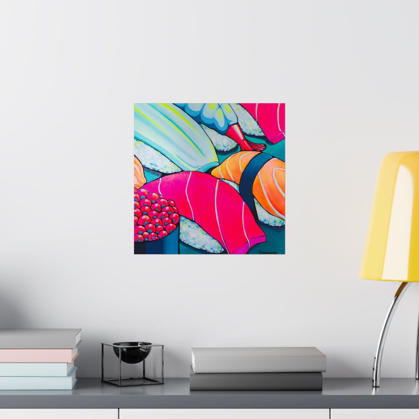 Affiche d'art Giclée Sushi Néon