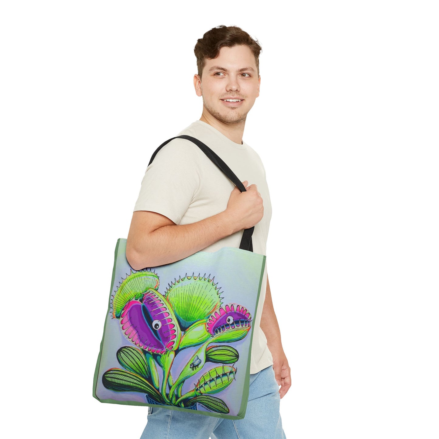 Premium Cyclops Venus Fly Trap Tote Bag, Original Artist Design, Reusable Shopping Tote,  Eco-Friendly