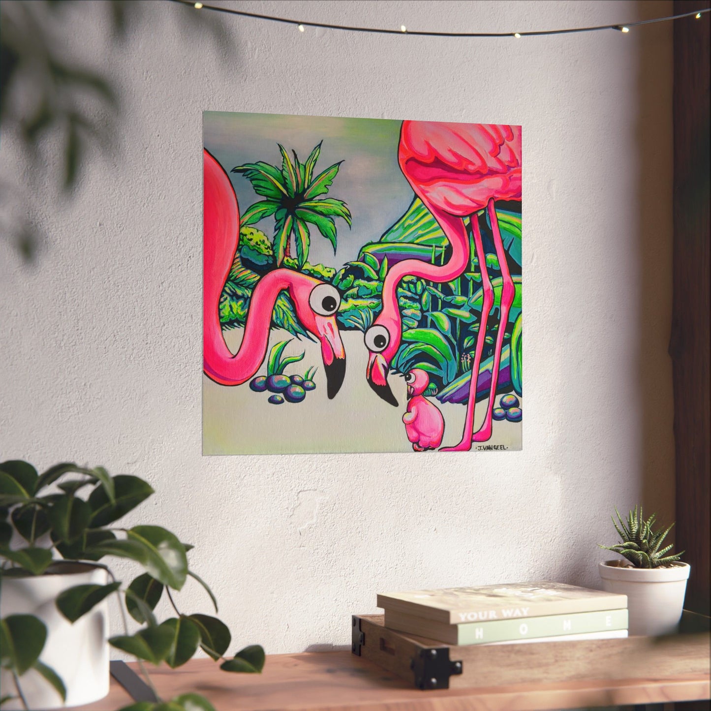 Cyclops Flamingo Family Giclée Art Poster