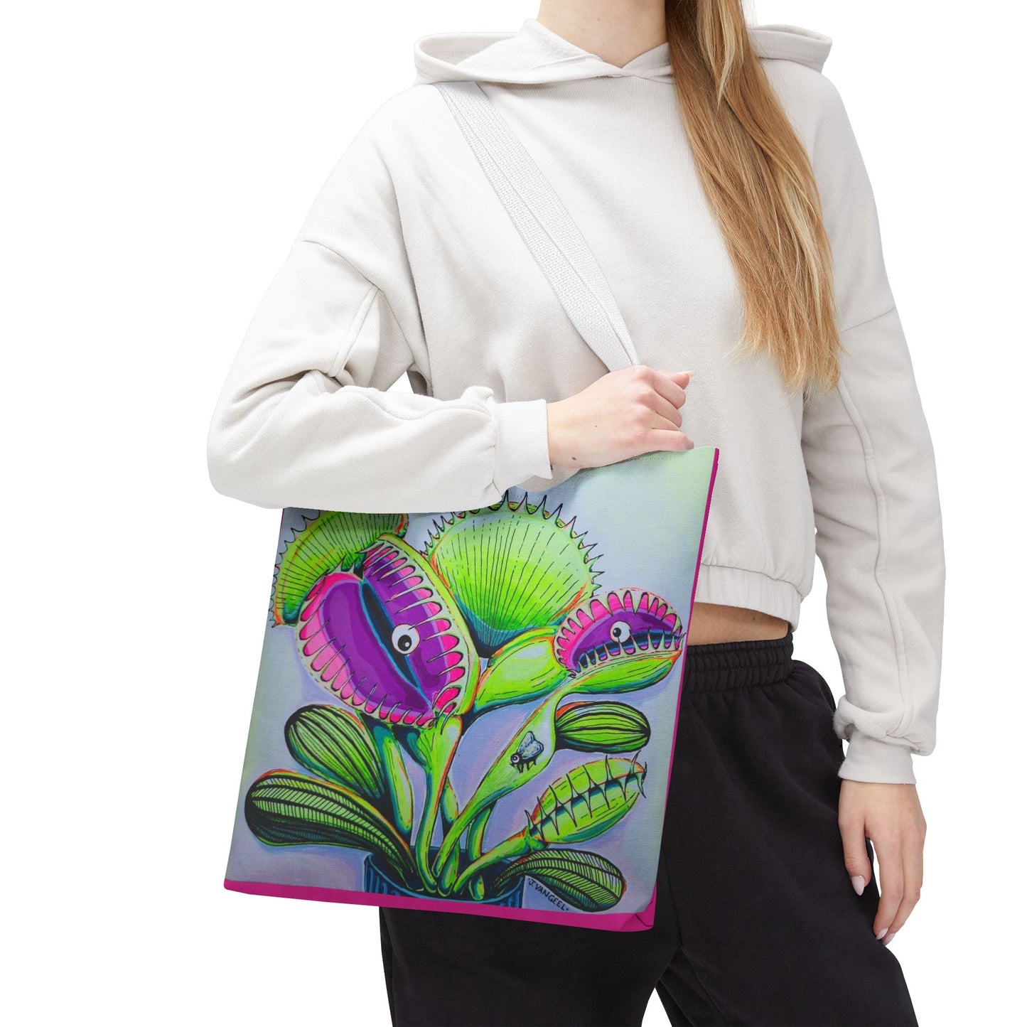 Premium Cyclops Venus Fly Trap Tote Bag, Original Artist Design, Reusable Shopping Tote,  Eco-Friendly