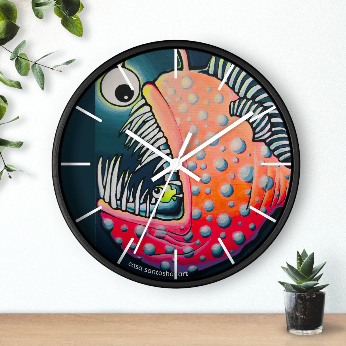Cyclops Anglerfish Pop Art Wall Clock