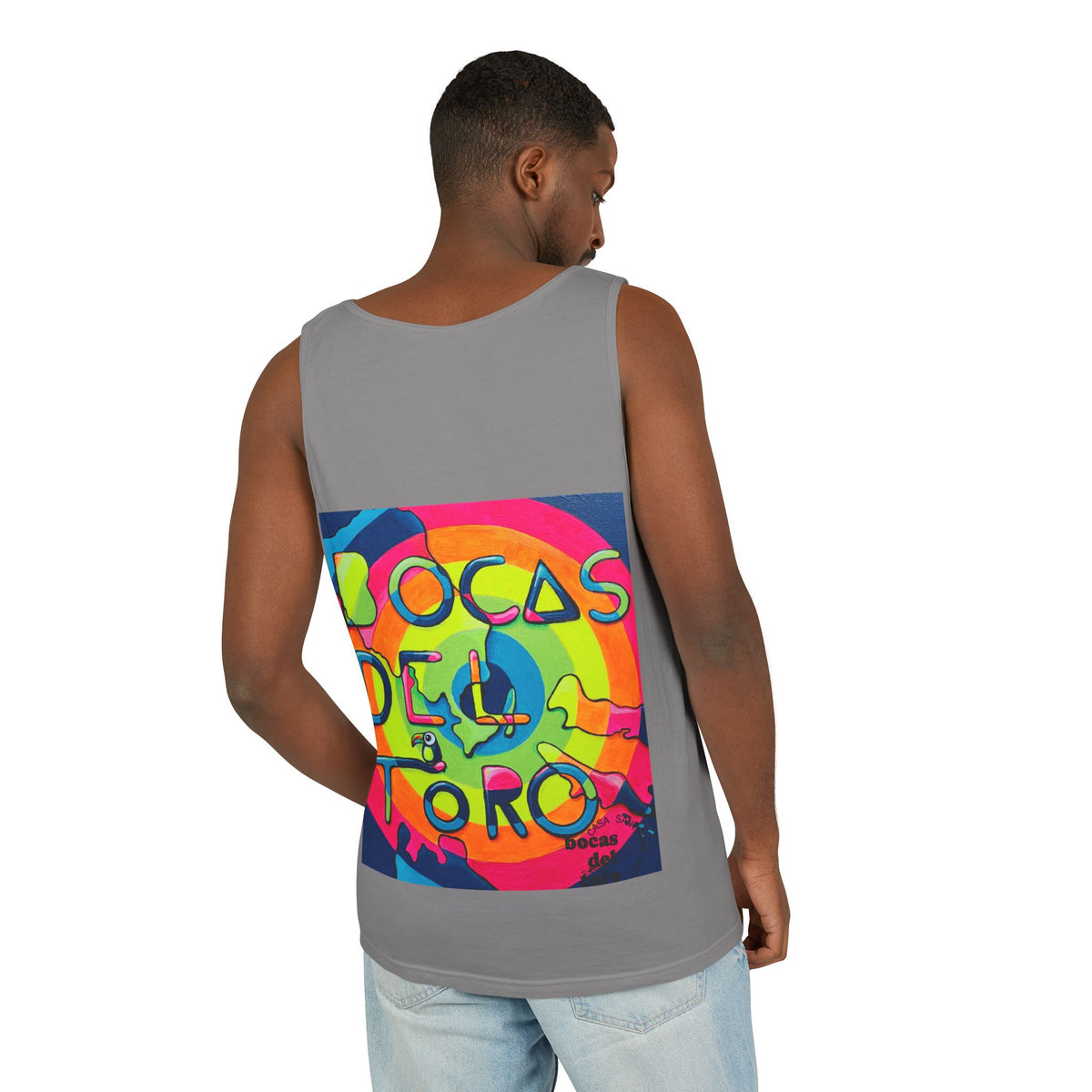 Unisex Bocas Del Toro Islands Tank Top - neon pop art by Casa Santosha Art
