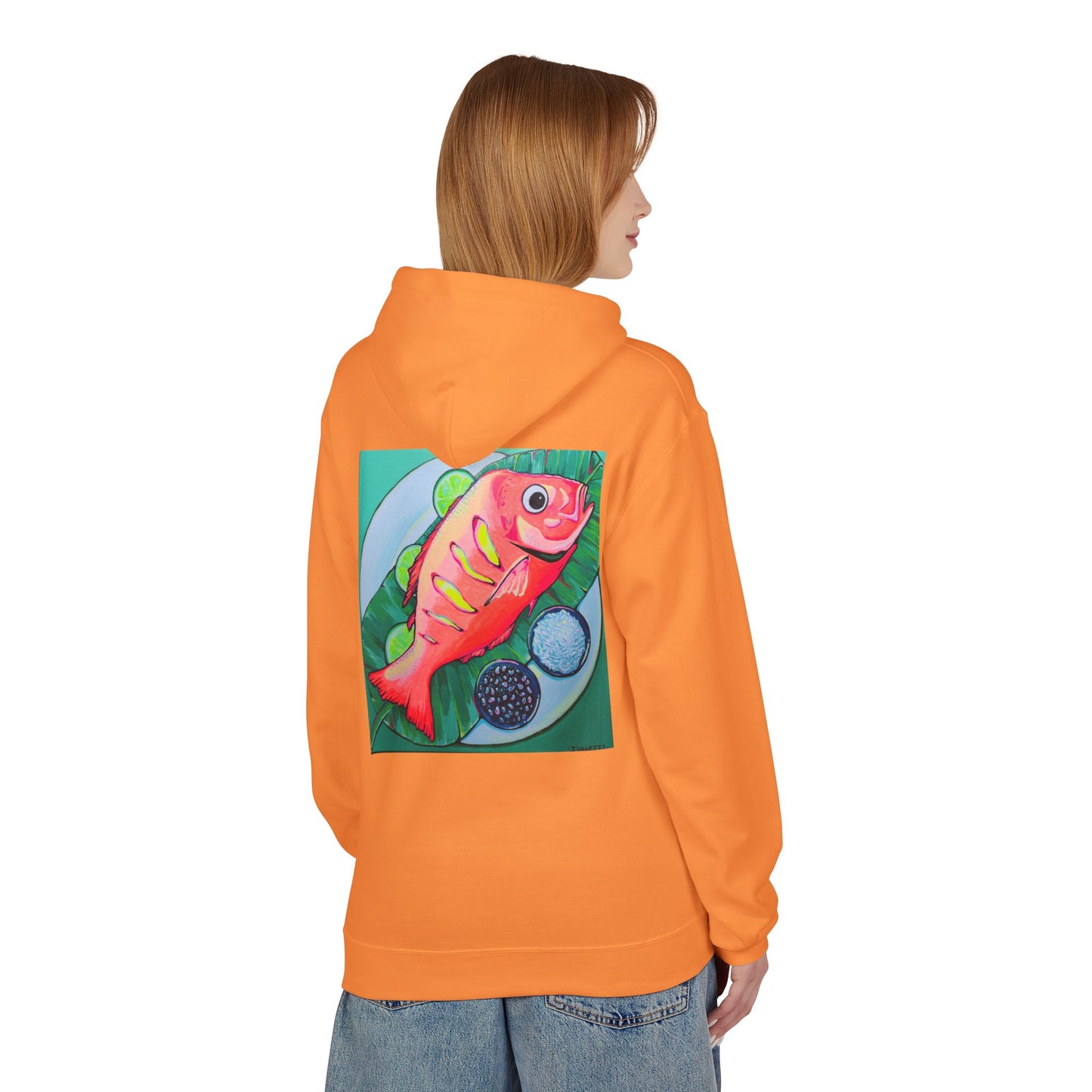 Unisex Neon Fried Fish Soft Hoodie